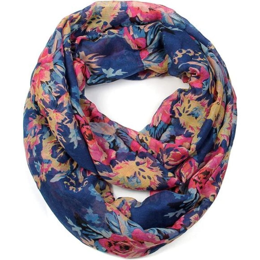 Romantic Rose & Flower Spring Fashion Lightweight Versatile Infinity Scarves